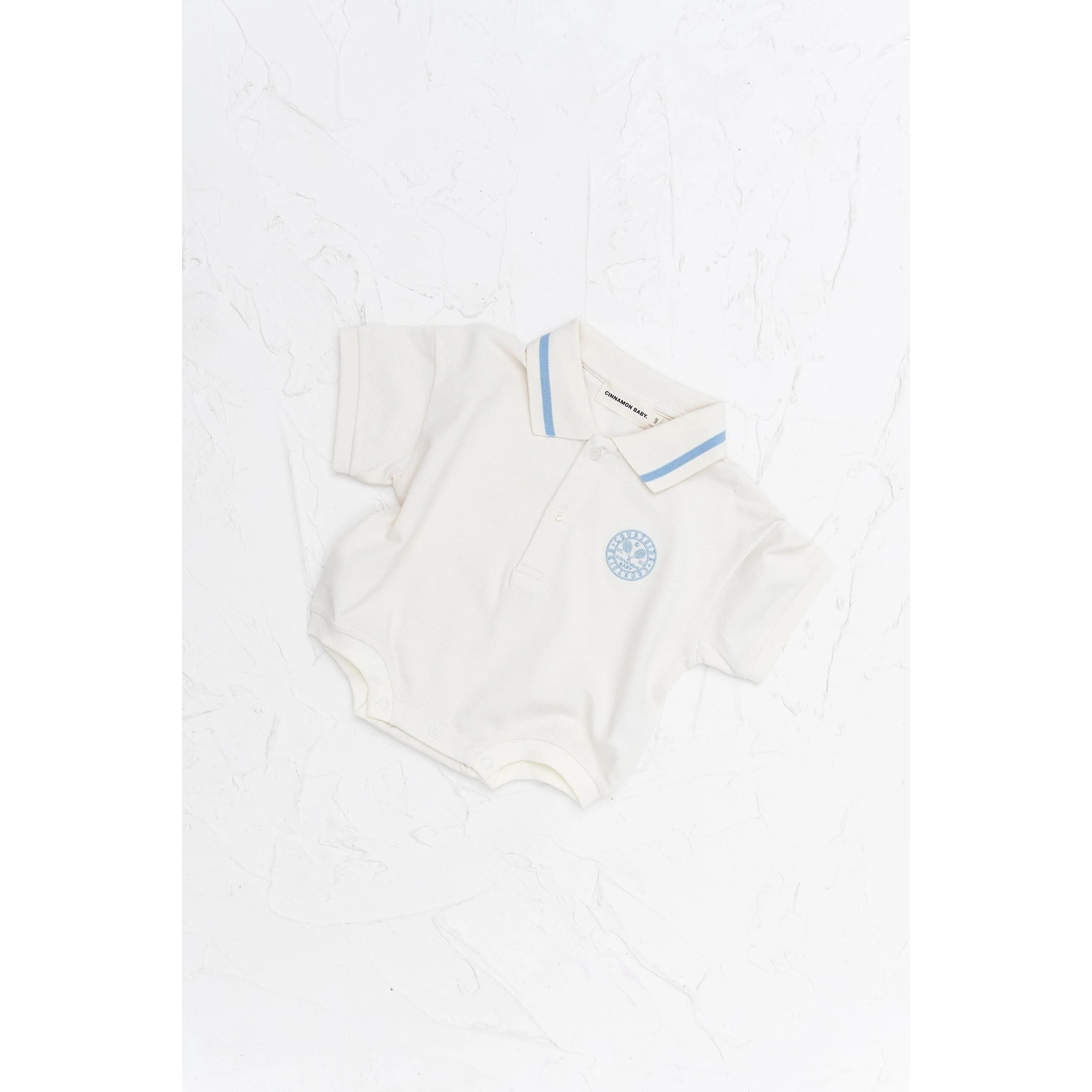 Polo Tshirt Romper - Baby Blue