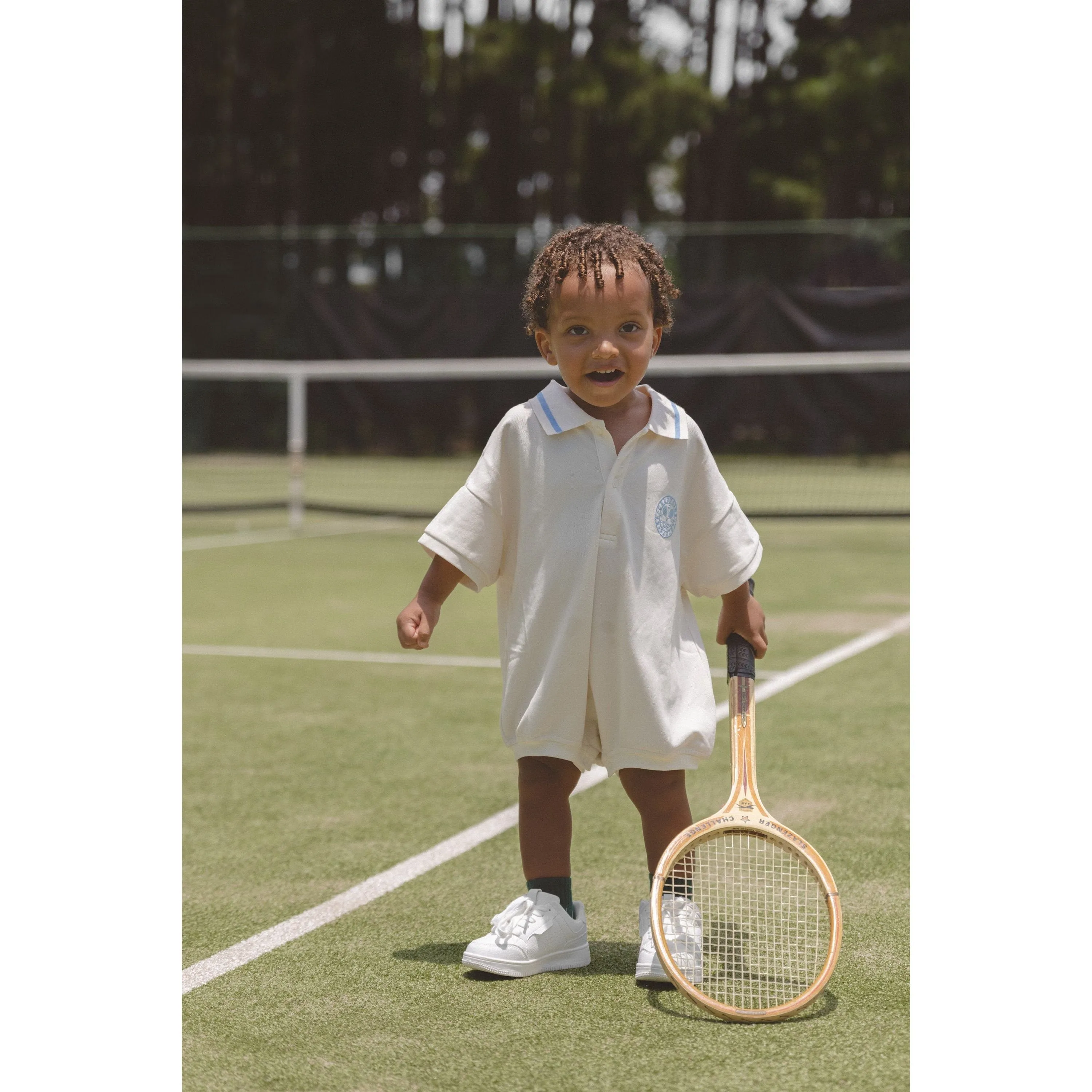 Polo Tshirt Romper - Baby Blue