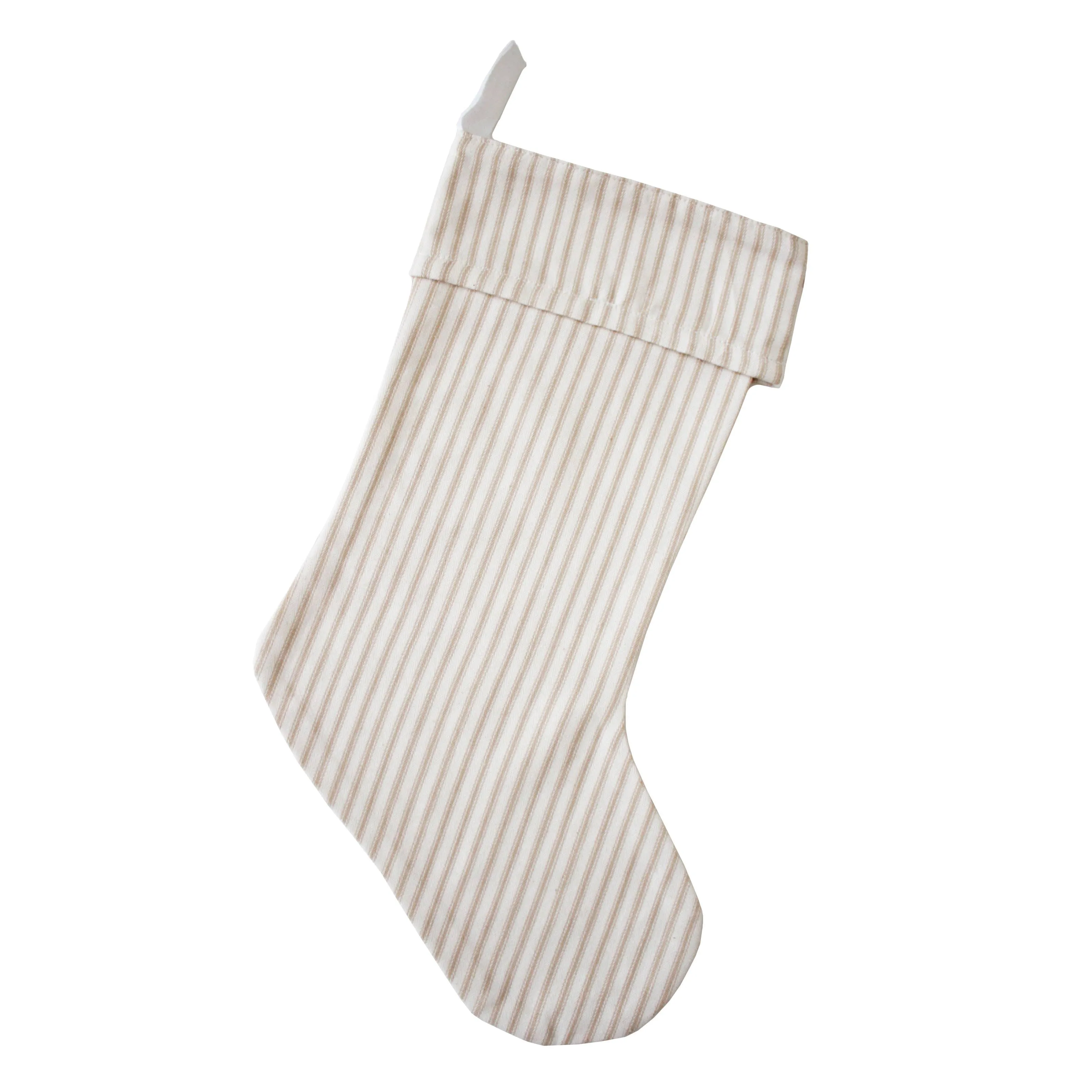 Porter Lane Home - Beige Ticking Christmas Stocking
