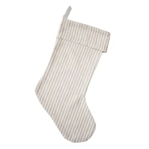 Porter Lane Home - Beige Ticking Christmas Stocking