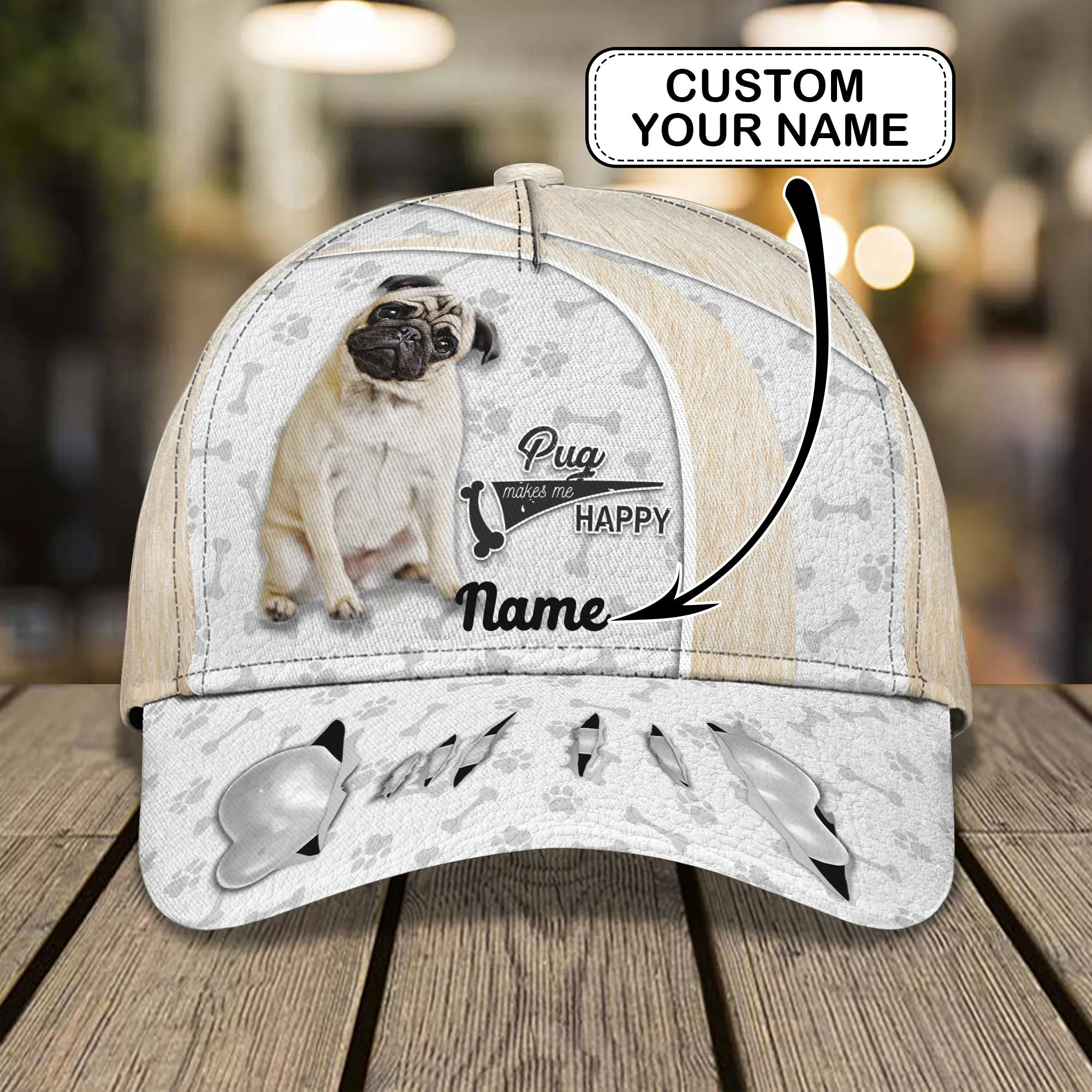Pug - Personalize Name Cap  - Loop - Dp98-Dp321