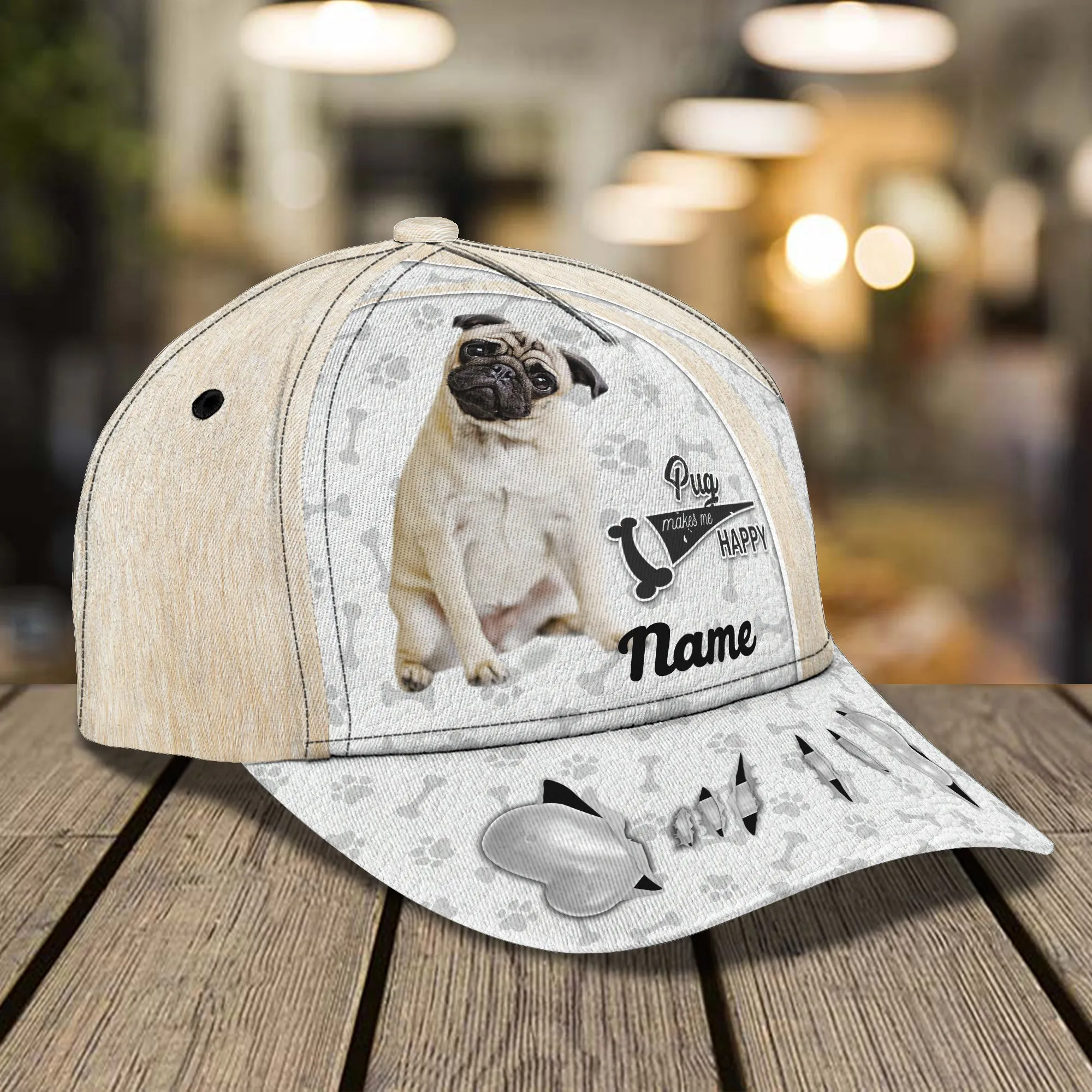 Pug - Personalize Name Cap  - Loop - Dp98-Dp321