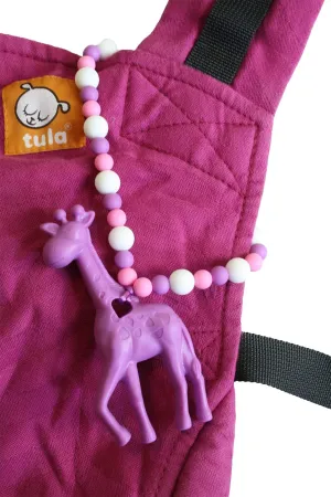 Purple Giraffe Baby Carrier Teether Toy