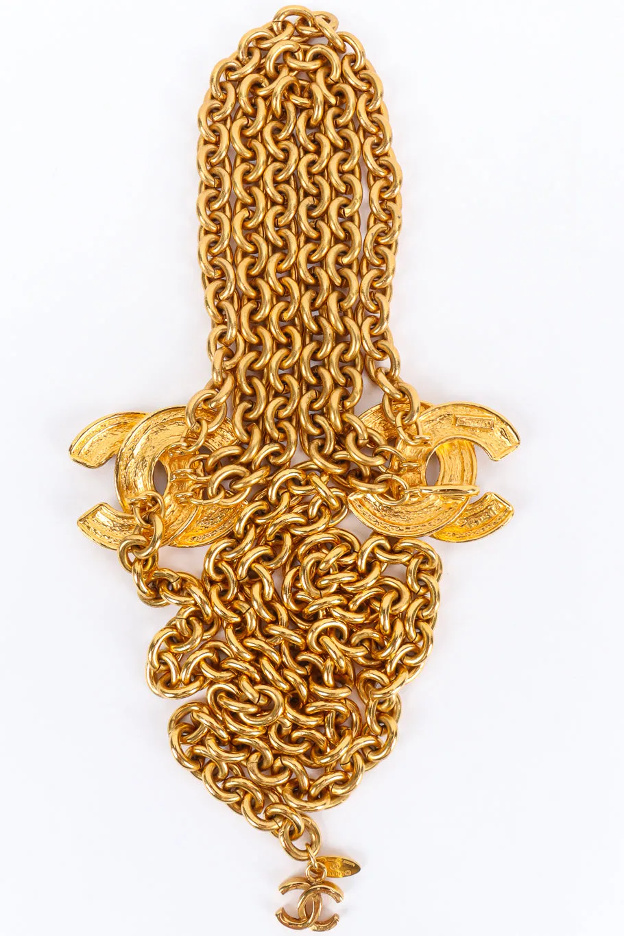 Quilted CC Charm Chain Belt