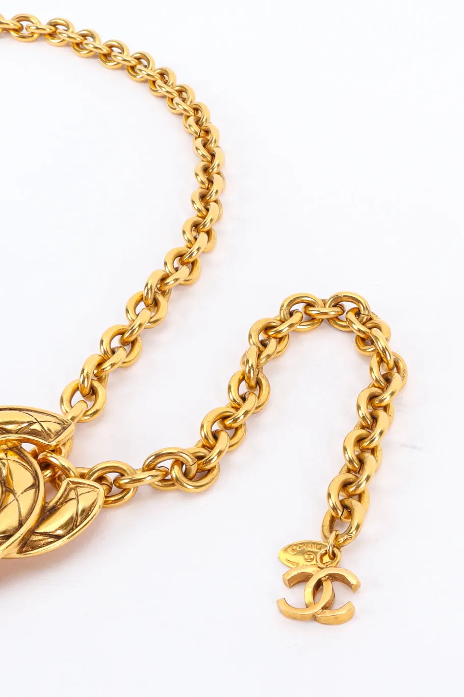 Quilted CC Charm Chain Belt