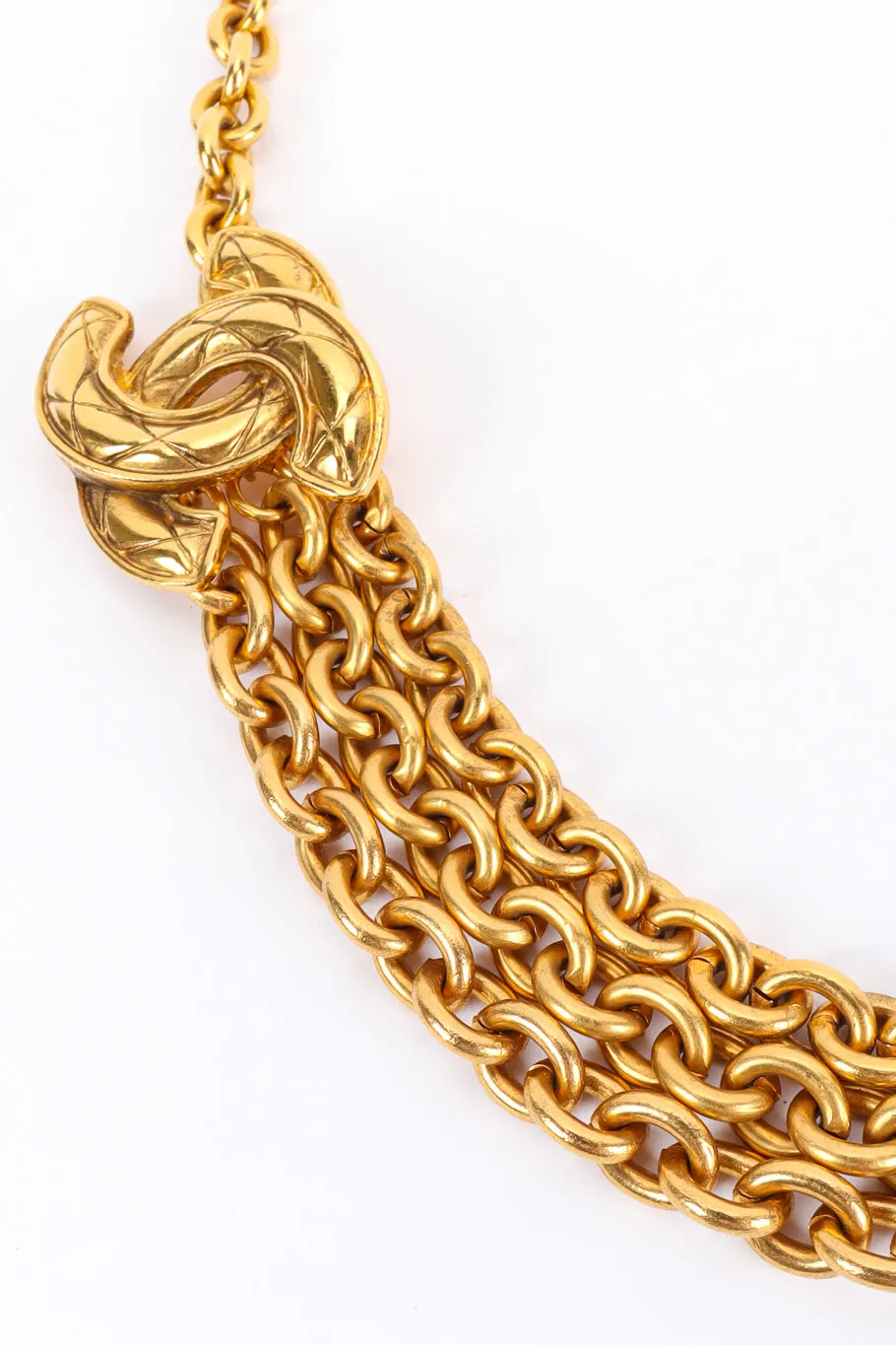 Quilted CC Charm Chain Belt