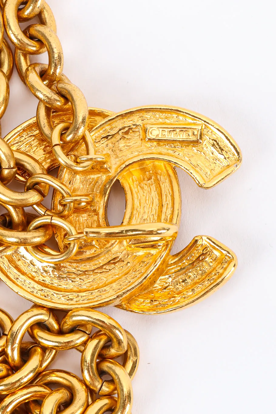 Quilted CC Charm Chain Belt