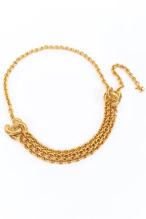 Quilted CC Charm Chain Belt