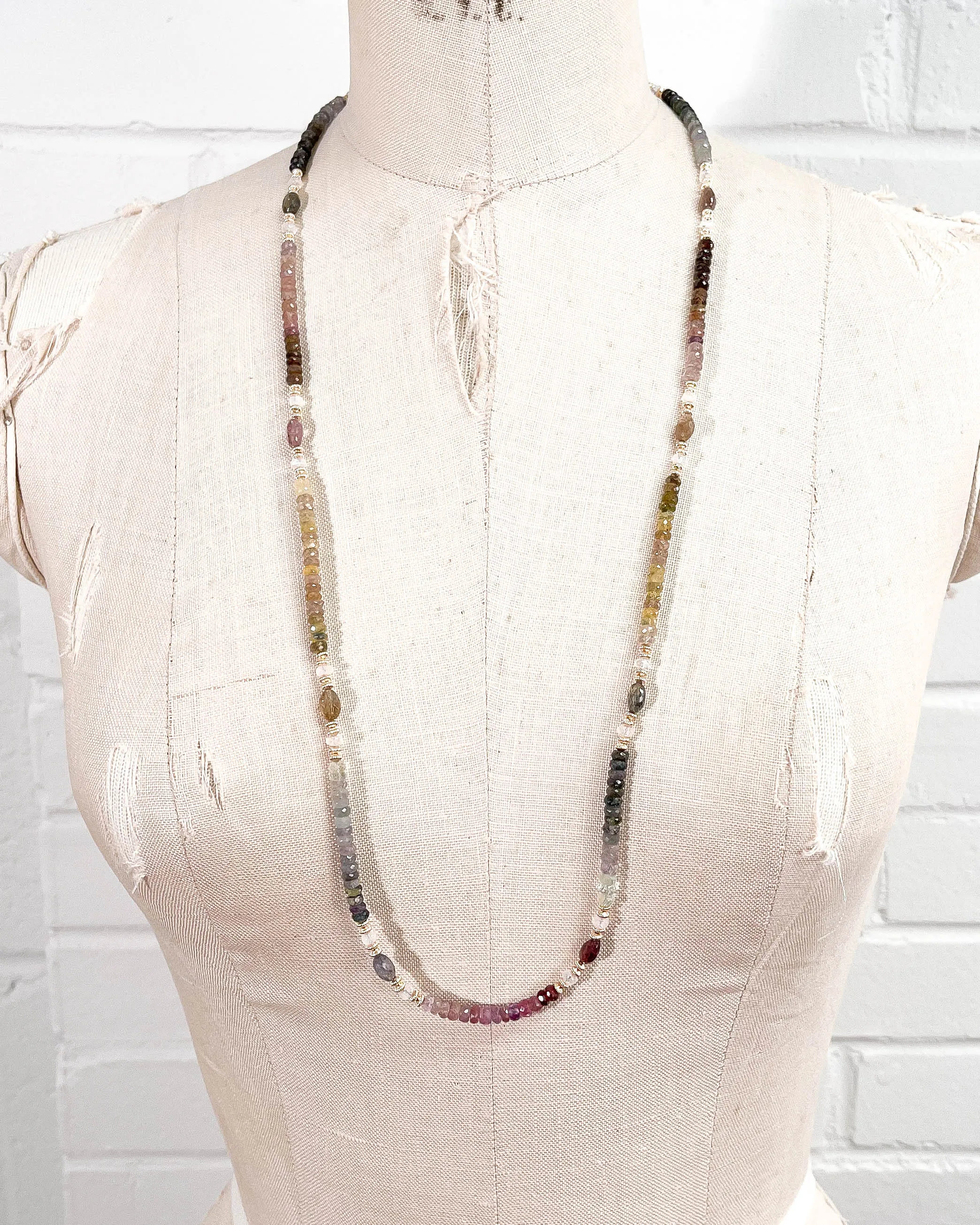 Rainbow Natural Sapphire Strand Necklace