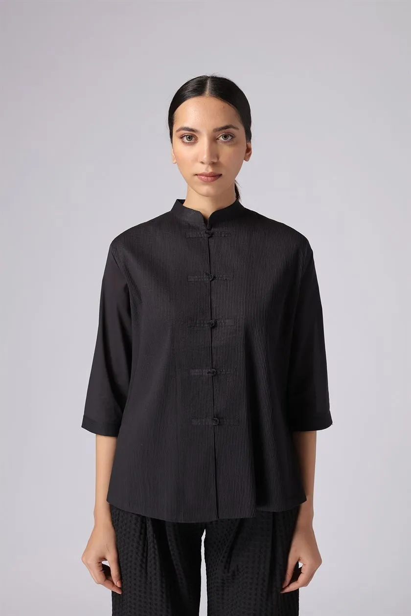 Rajesh Pratap Singh   I   Dei Shirt   Black  1IN-4/1FN-42   Women classic collection