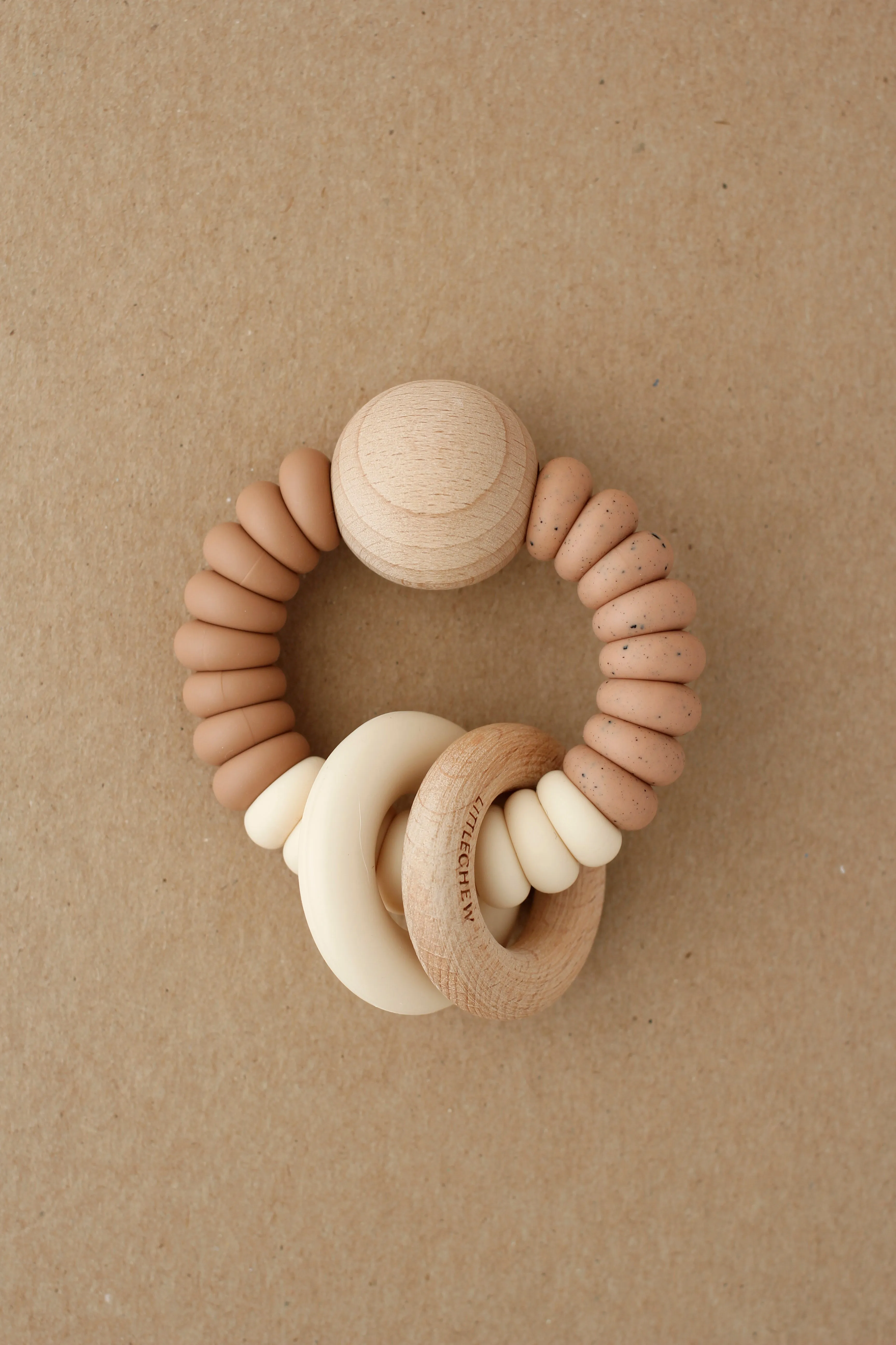 Rattle Teether  - Wess | Speckled Coral