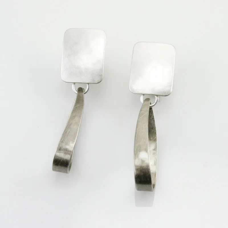 Rectangle with Long Loop Earring