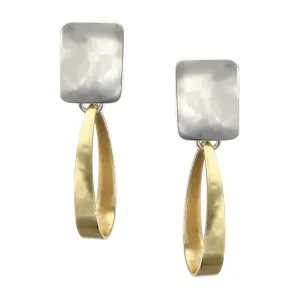 Rectangle with Long Loop Earring