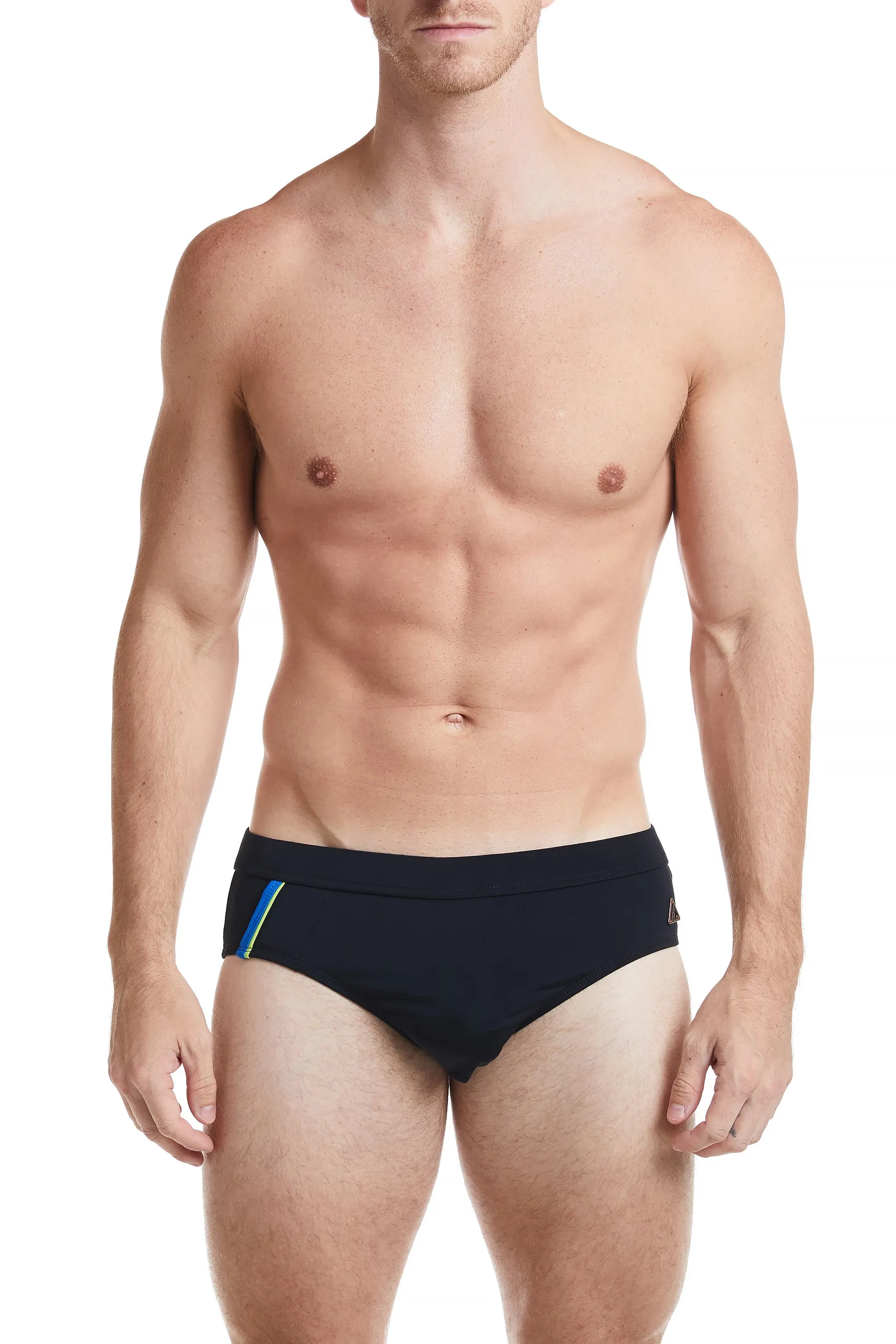 Red - CAMDEN Bikini Swim Brief with Cobalt Trim