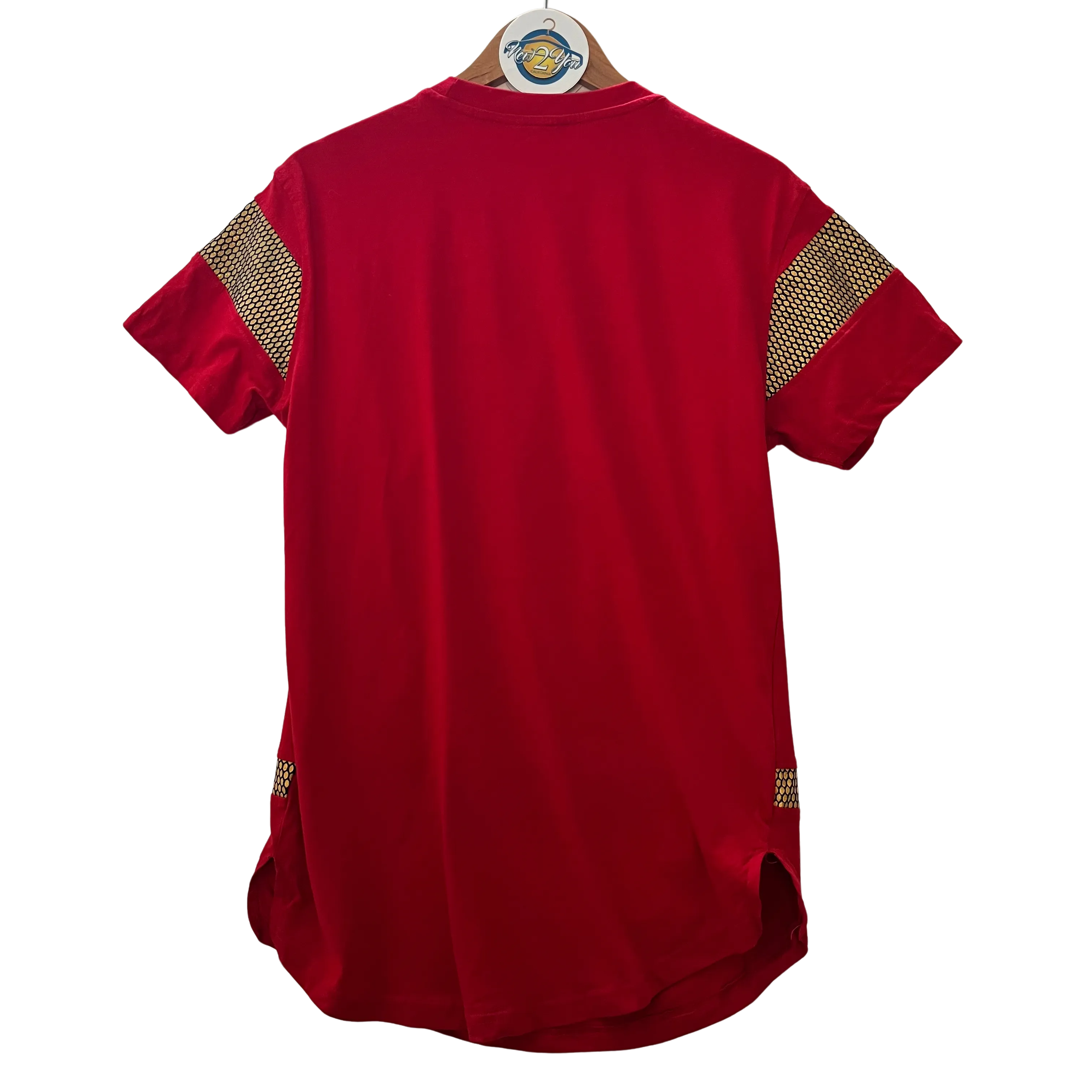 Red Self Made Billionaire Tee w/ Gold Lettering