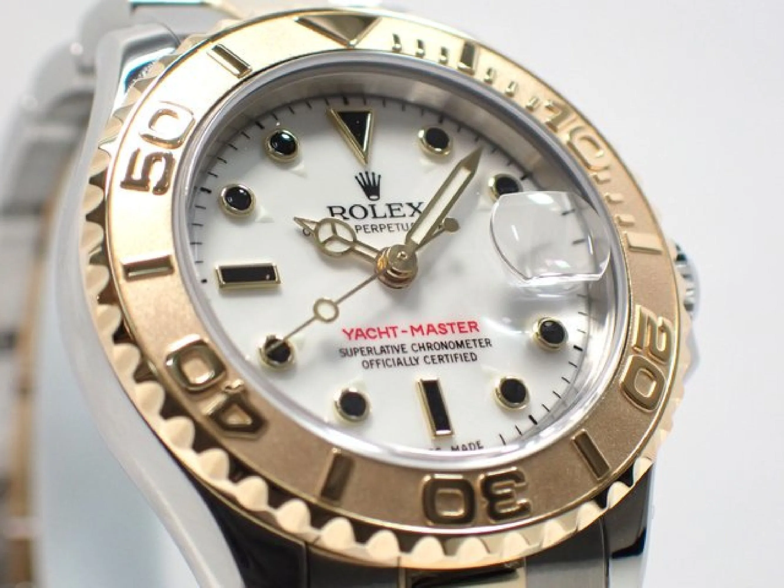 ROLEX YACHT-MASTER 29 MM white 169623 D series 18KYG combination '05 Mens 184059816