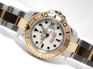 ROLEX YACHT-MASTER 29 MM white 169623 D series 18KYG combination '05 Mens 184059816