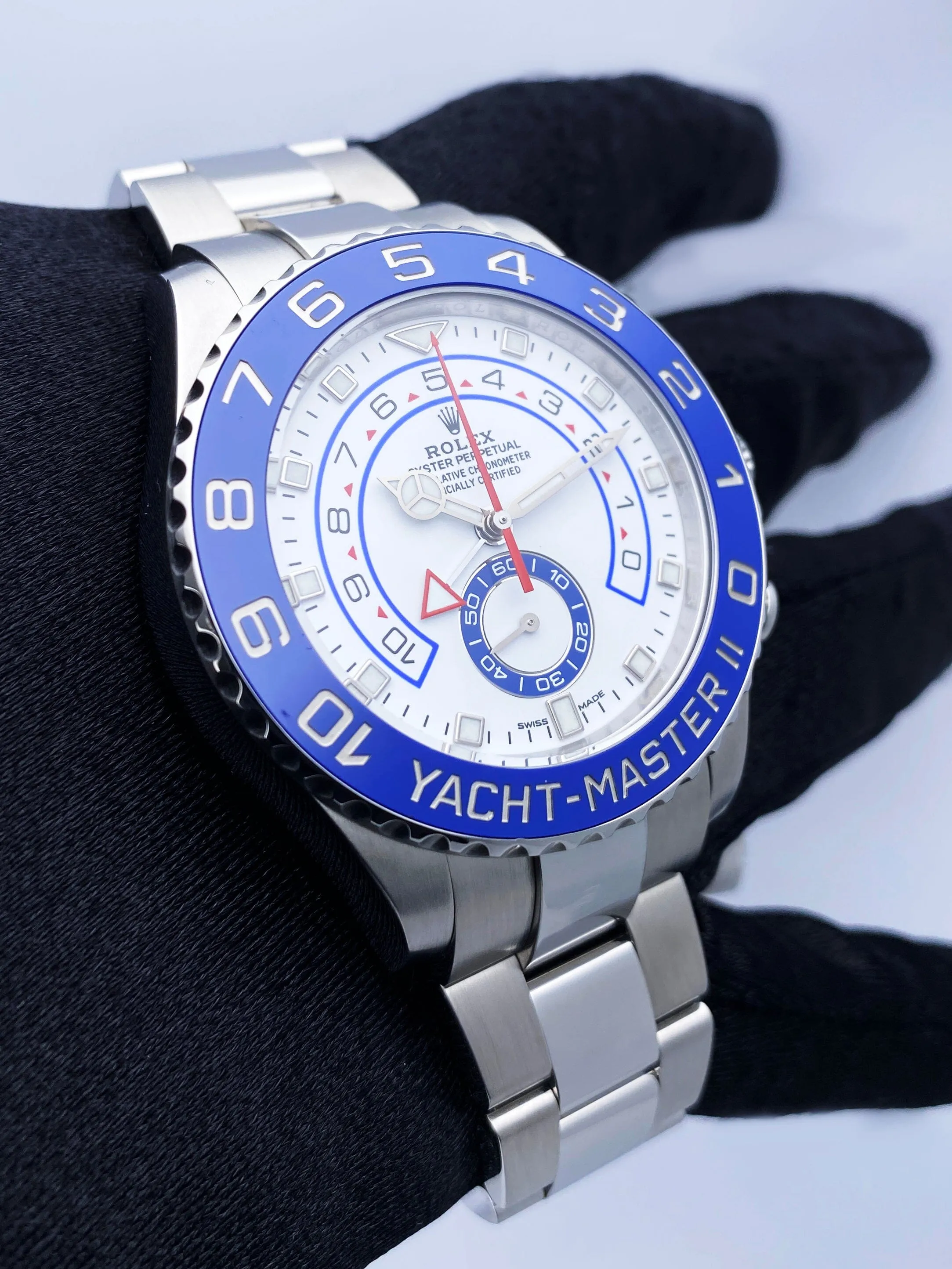 Rolex Yacht-Master II Steel Mercedes Hands 116680 Mens Watch Box Papers