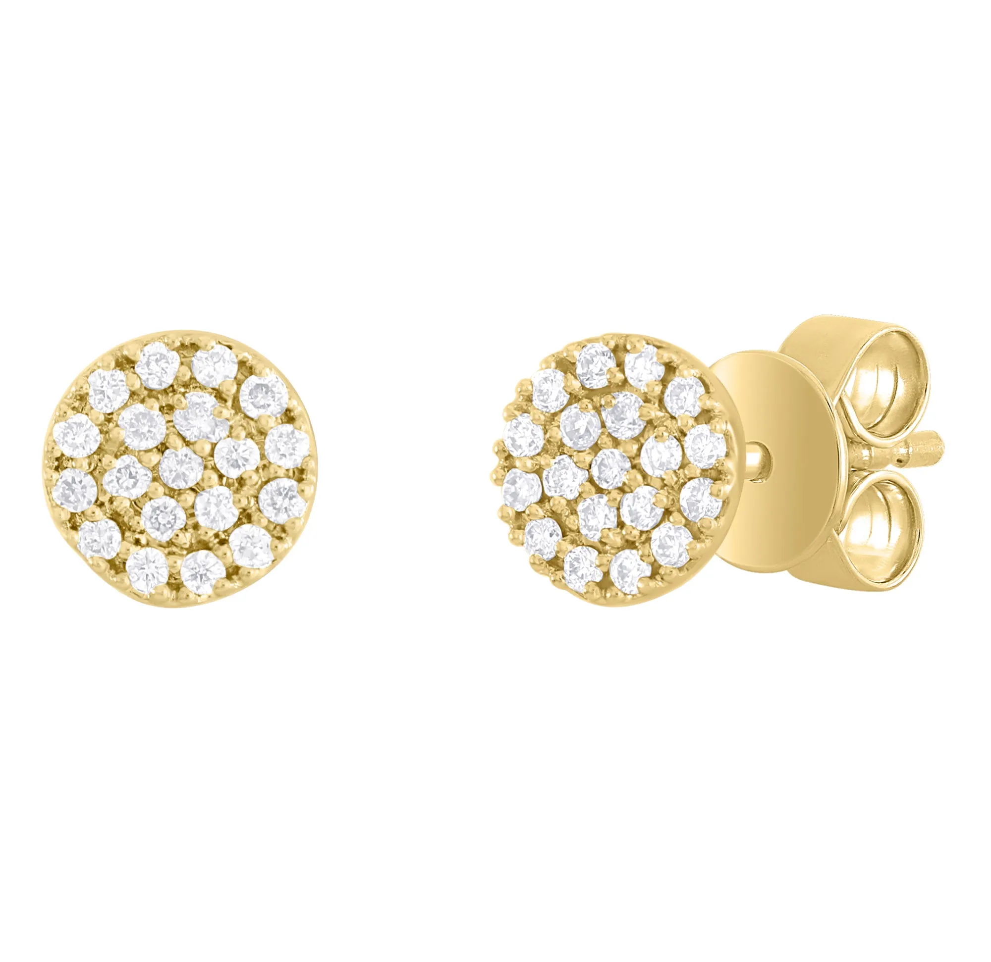 Round Diamond Pave Set Earrings
