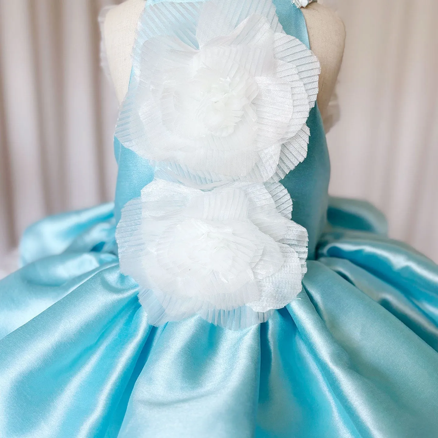 Roycebridal Luxury Sky Blue Girl Dress Pearls Baby Kids Princess Birthday Wedding Party Children Holy Communion Gown 2025 J027