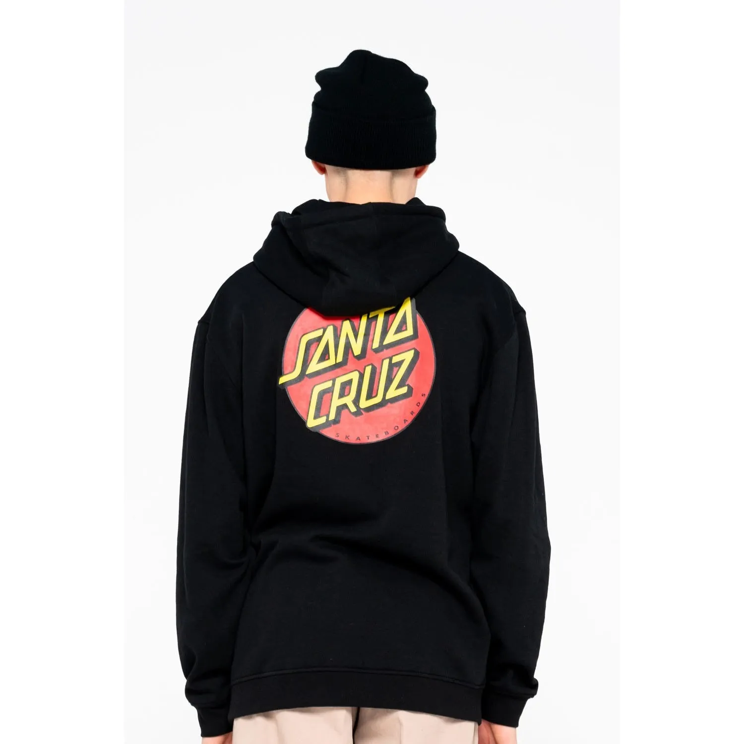 SANTA CRUZ CLASSIC DOT CHEST HOODY BLACK