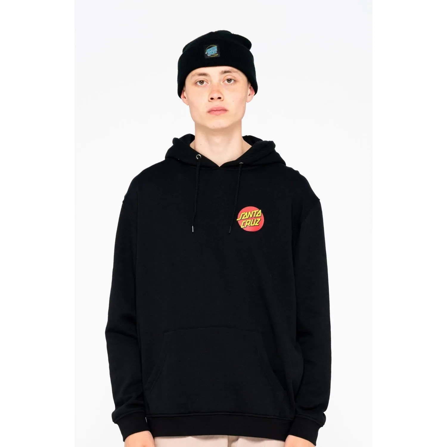 SANTA CRUZ CLASSIC DOT CHEST HOODY BLACK