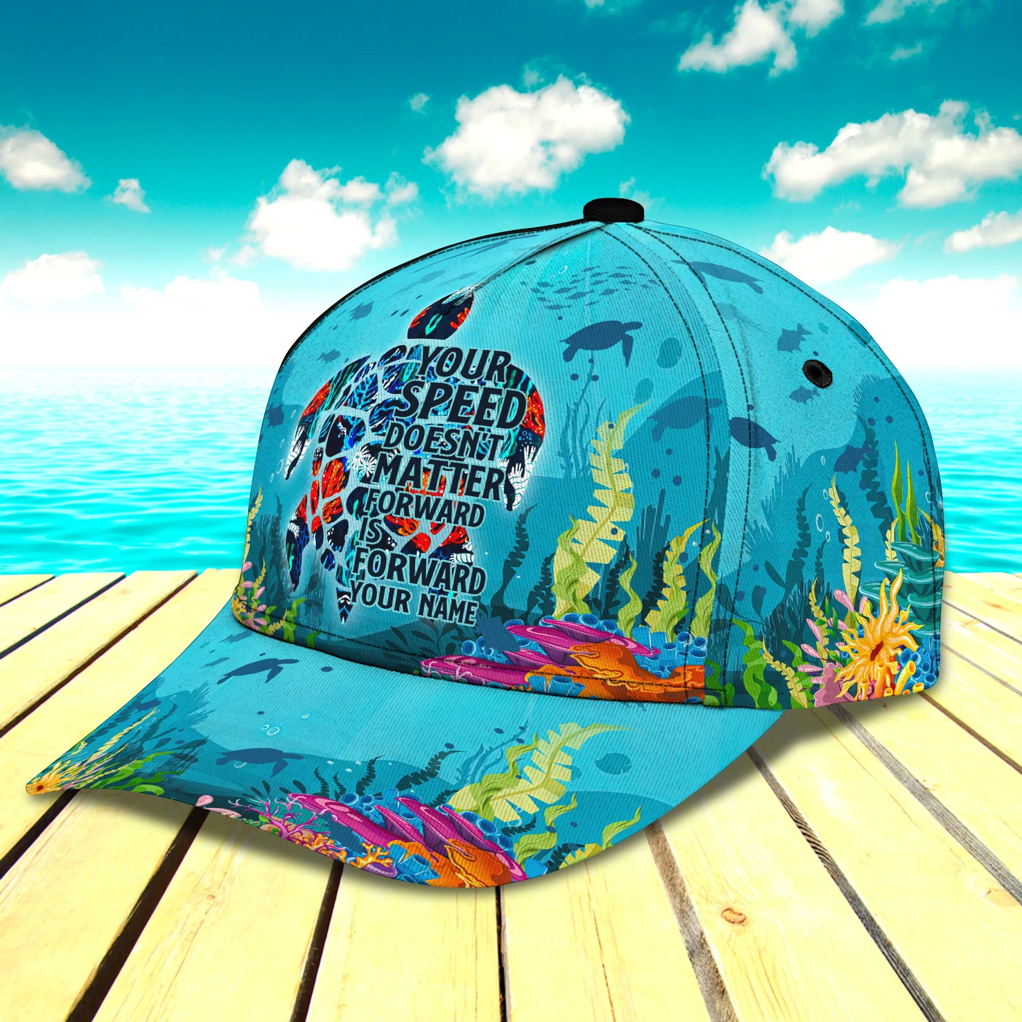 Sea Turtle - Personalized Name Cap - Loop - Vhv-cap-073