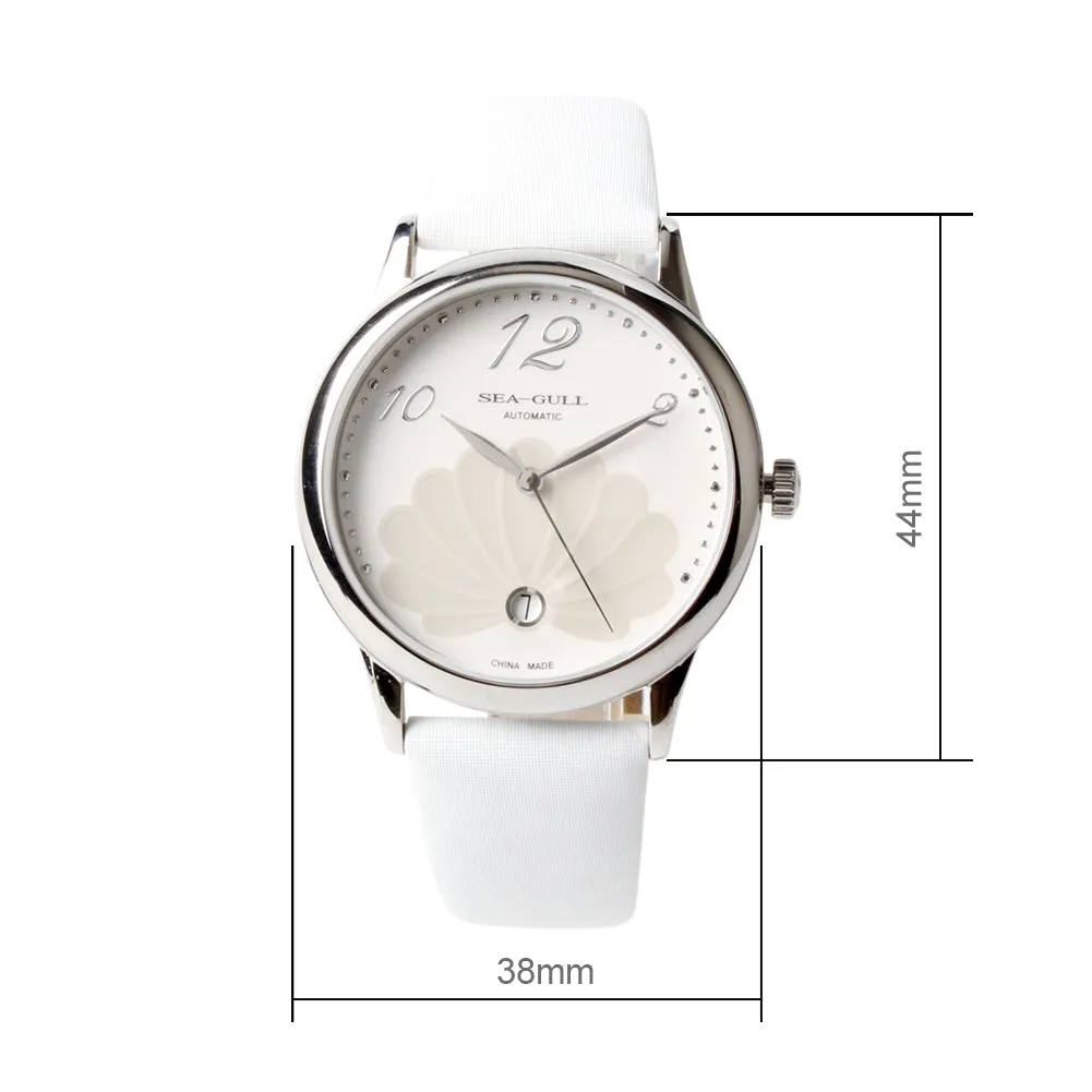 Seagull Auto Date 3 Hands Flower Pattern Automatic Women's Watch 813.93.5012L