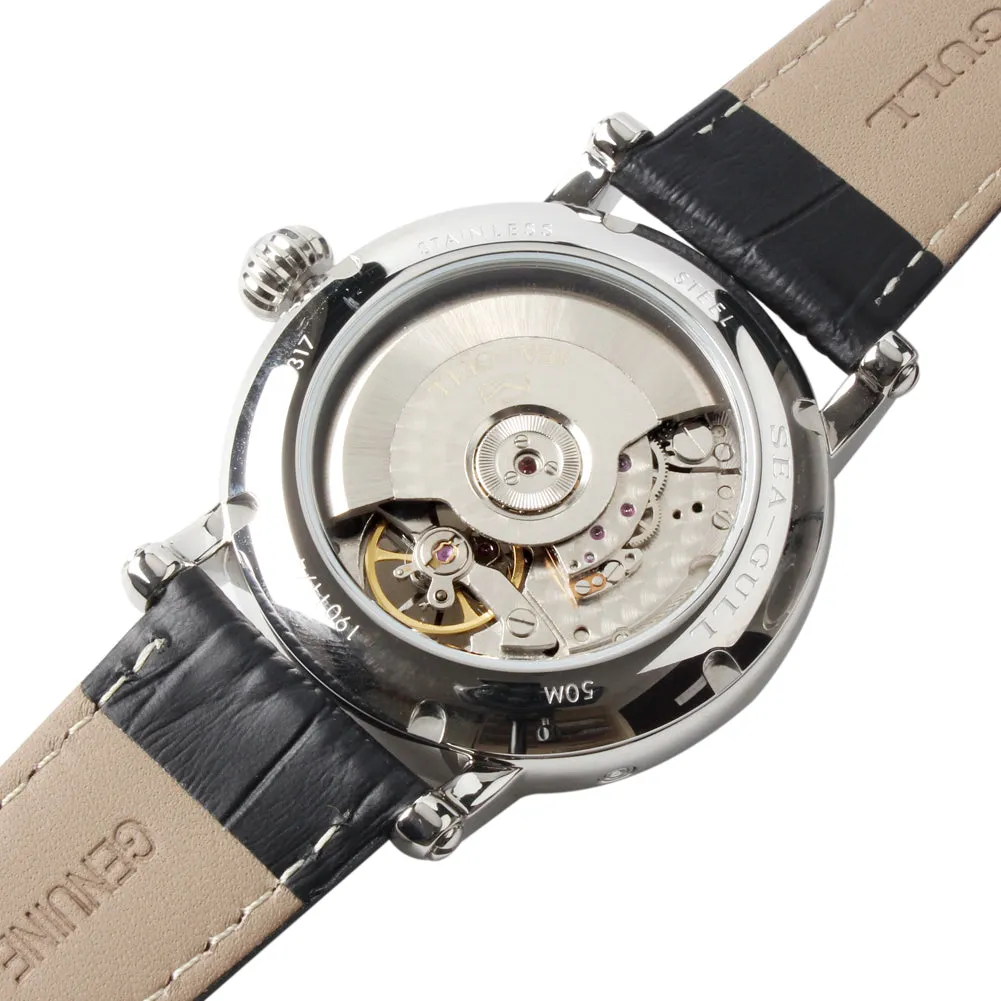 Seagull automatic self winding 42mm watch power reserve date display sapphire crystal 819.317