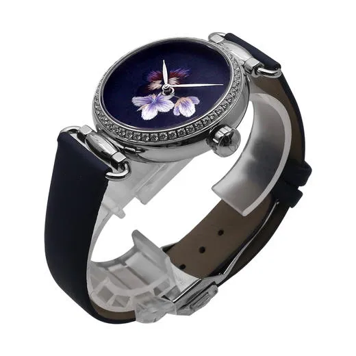 Seagull Elegant Chinoiserie Embroidery Diamond Retro Self Wind Automatic Women's Watch 713.95.8106L