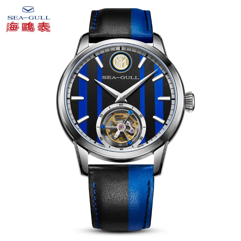 Seagull x F.C. Internazionale MilanoTourbillon 41mm Limited Edition Manual Mechanical Watch 819.92.7110