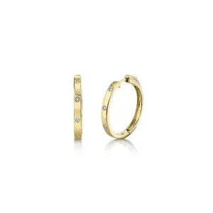 Shy Creation Burnished Diamond Hoops