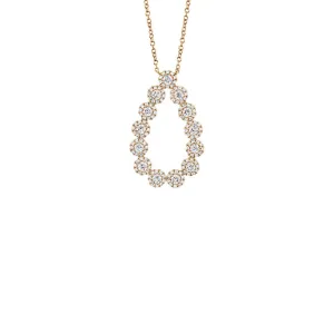Shy Creation Diamond Halos Open Pear Necklace