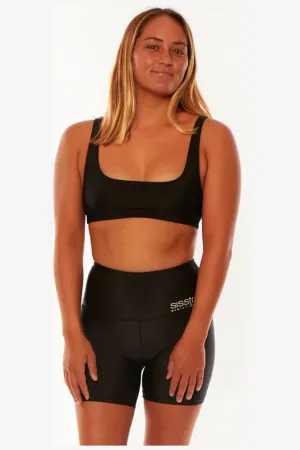 SISSTREVOLUTION SOLID LEDA BRALETTE TOP - SOLID BLACK