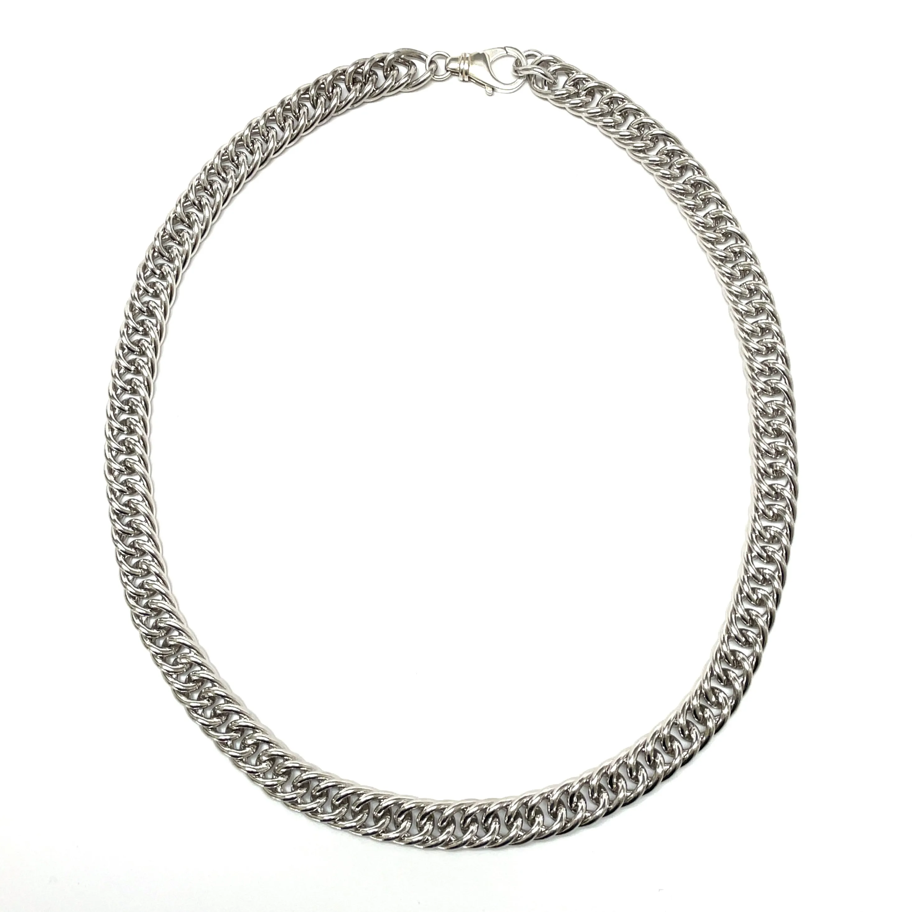 Solid Sterling Silver Curb Chain Necklace