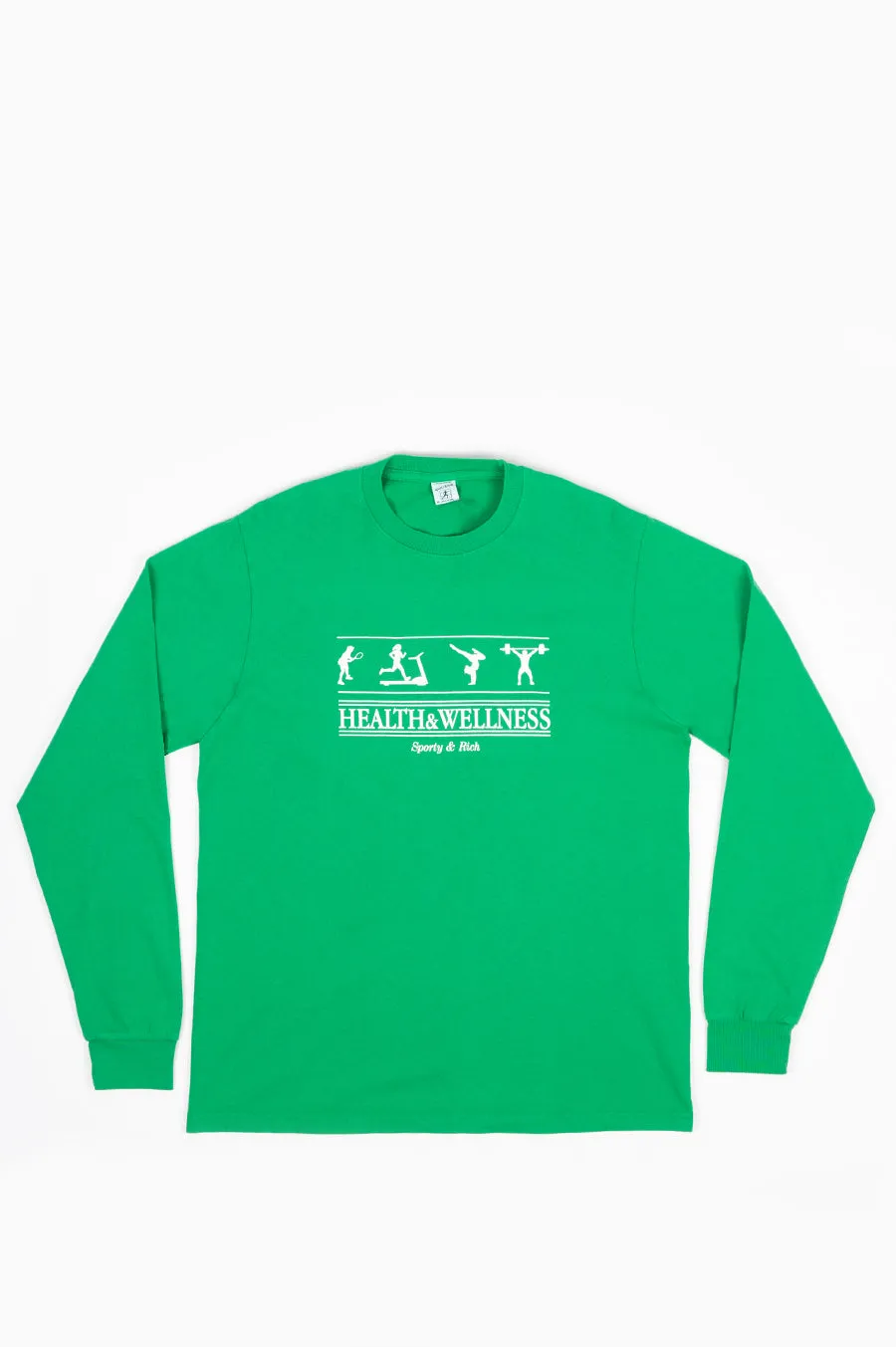 SPORTY AND RICH HEALTH & WELLNESS LONG SLEEVE T-SHIRT JOLLY GREEN
