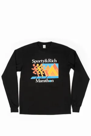SPORTY AND RICH MARATHON LONG SLEEVE BLACK