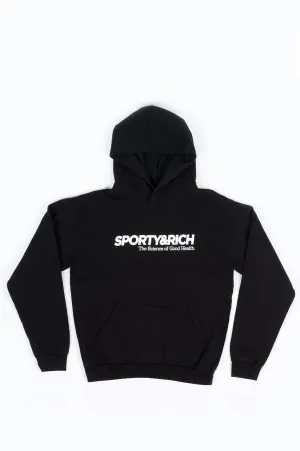 SPORTY AND RICH SCIENCE OF GOOD HEALTH HOODIE BLACK