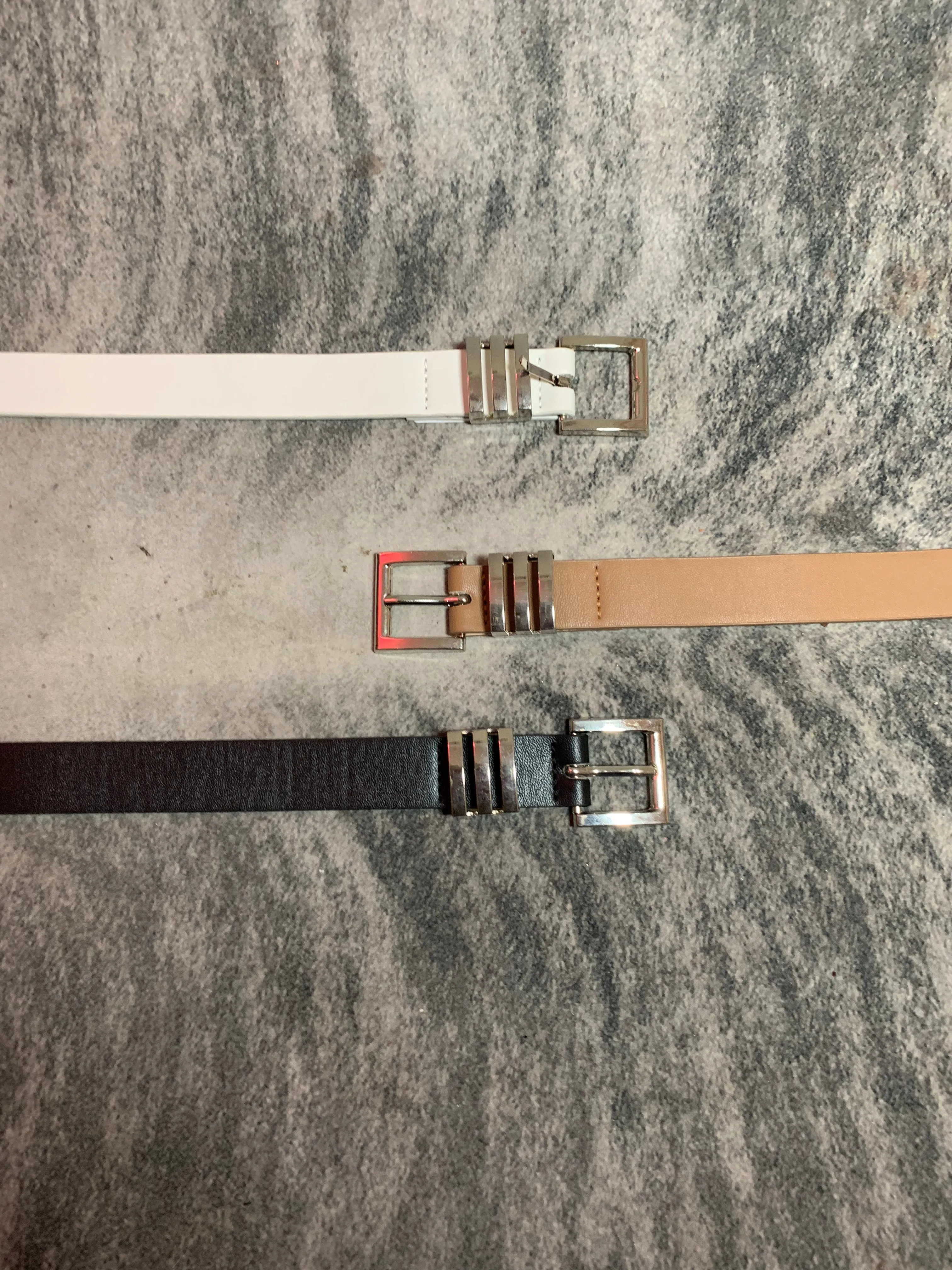 Square Buckle Leather Belt