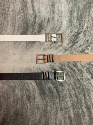 Square Buckle Leather Belt