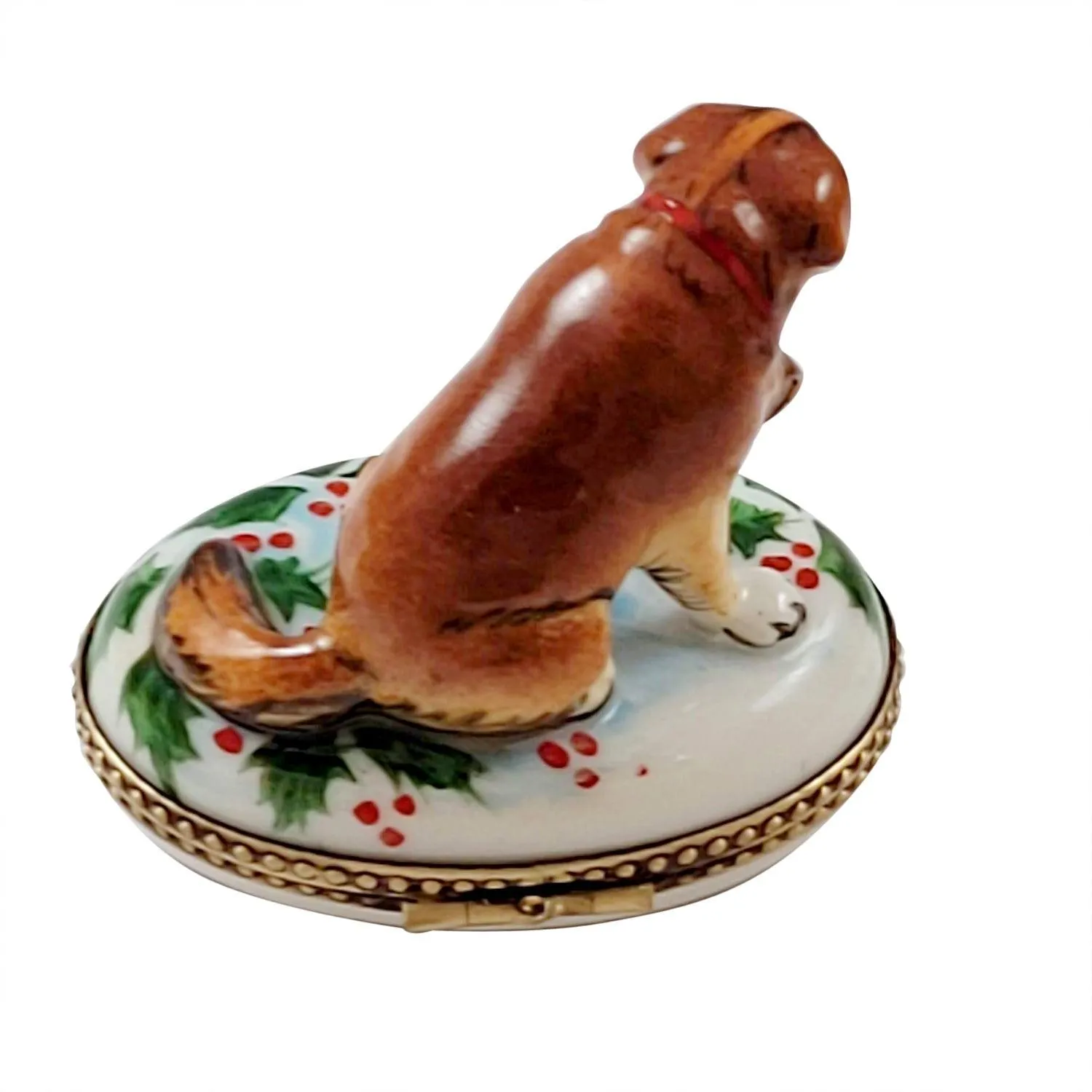 St. Bernard with Holly limoges box