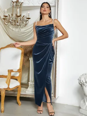Strappy Sleeveless Pearl Shoulder Strap Maxi Bodycon Dress HB0370