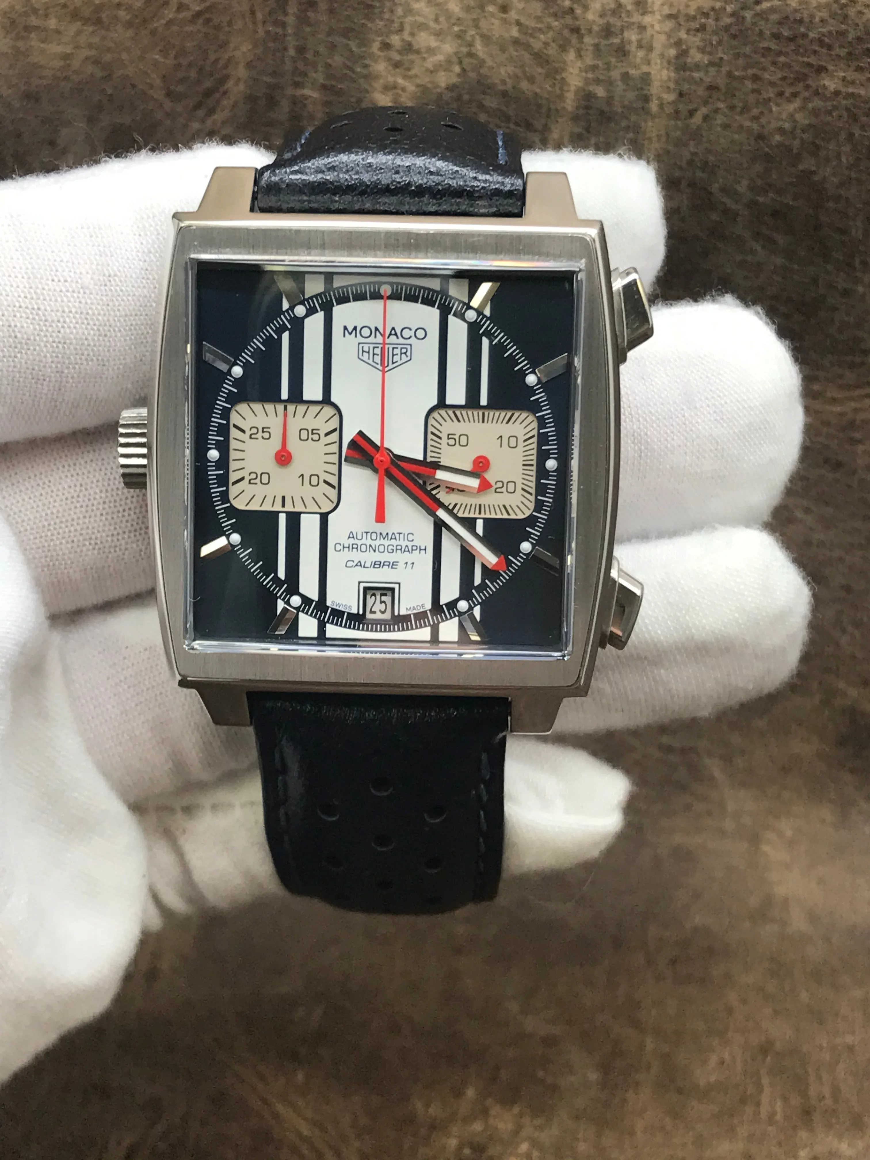 TAG Heuer Monaco Steve Mcqueen CAW211D-0 Blue and White Dial Automatic Men's Watch