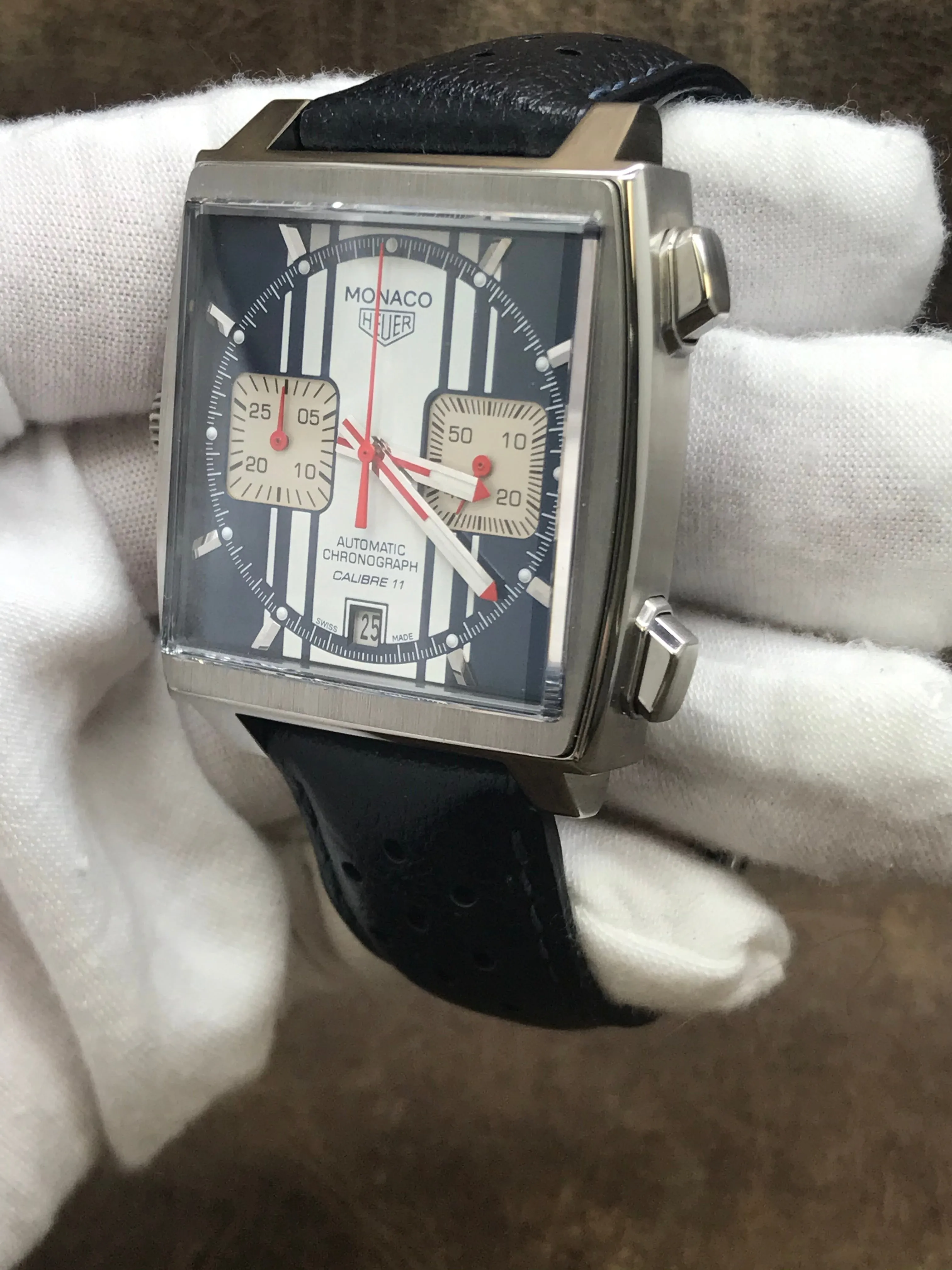 TAG Heuer Monaco Steve Mcqueen CAW211D-0 Blue and White Dial Automatic Men's Watch
