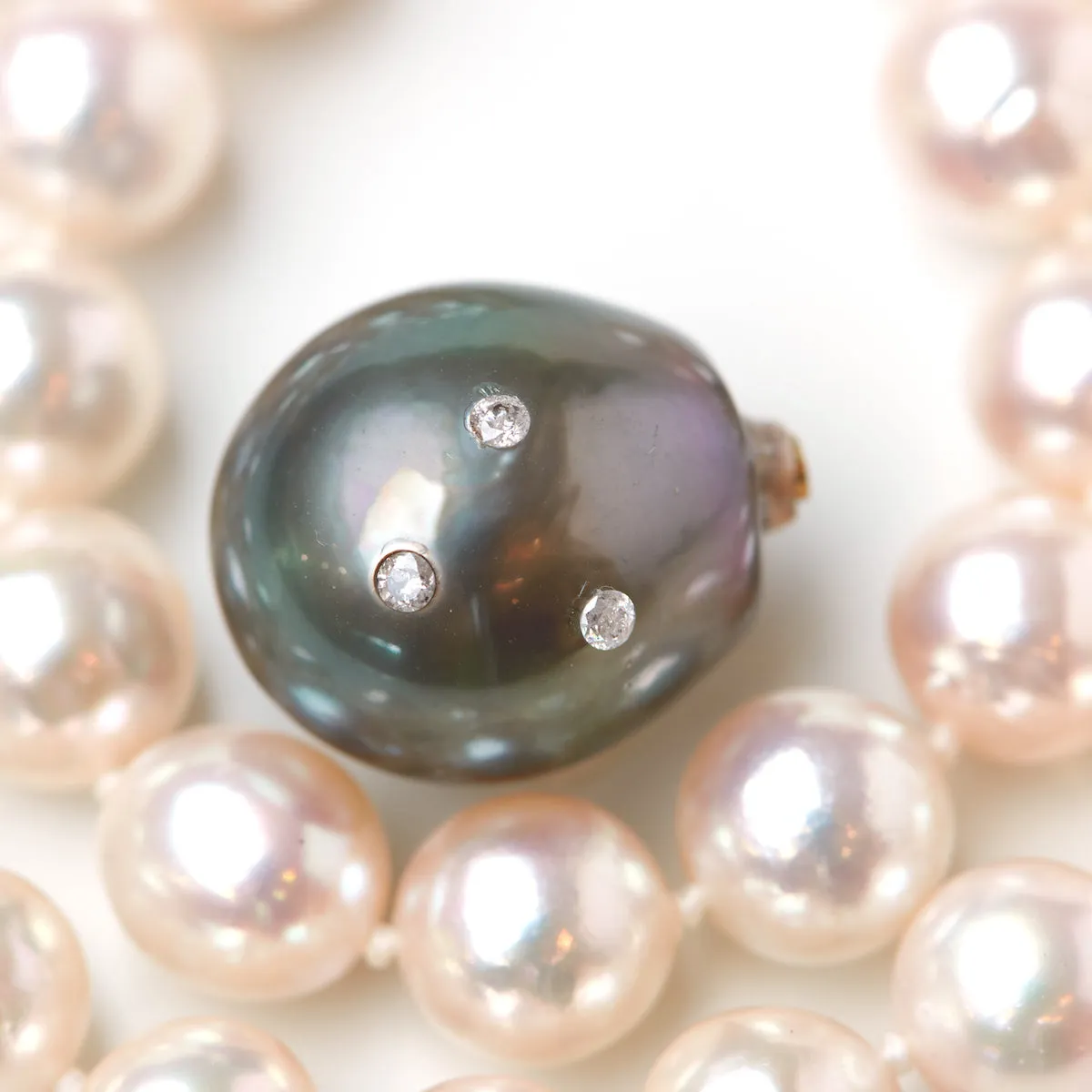 Tahitian Pearl and Diamond Gemstone Clasp