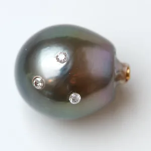 Tahitian Pearl and Diamond Gemstone Clasp