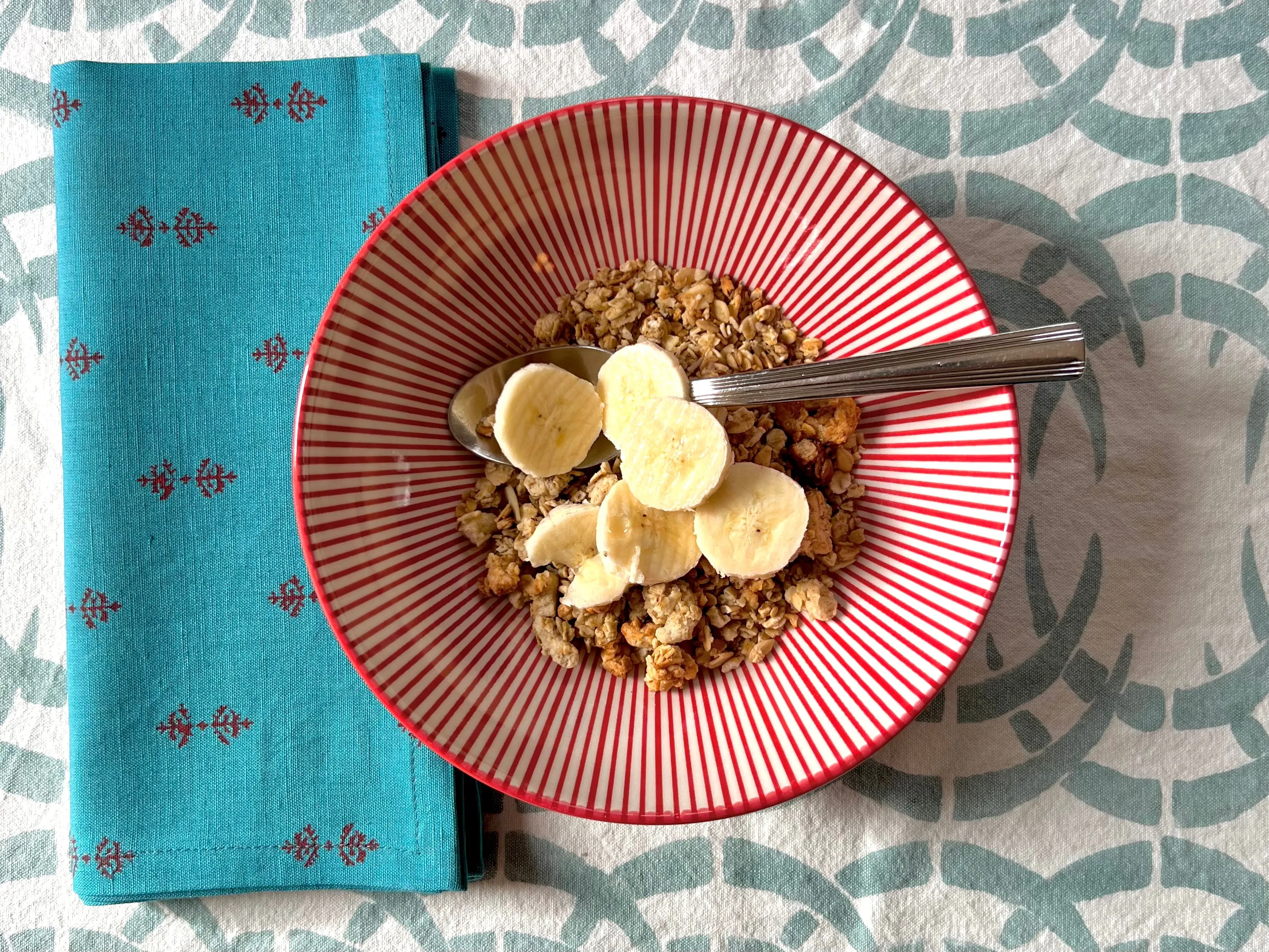 Teal Staghorn Organic Cotton Linen Napkin Set
