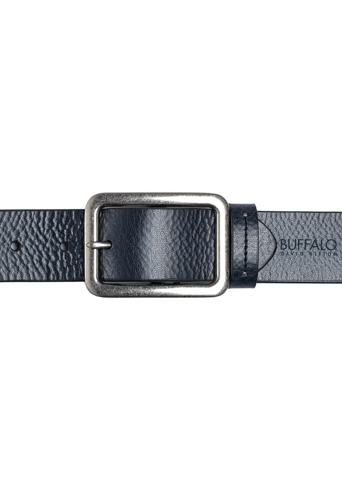 Textured Full Grain Black Buffalo Leather Belt - BB1002C04
