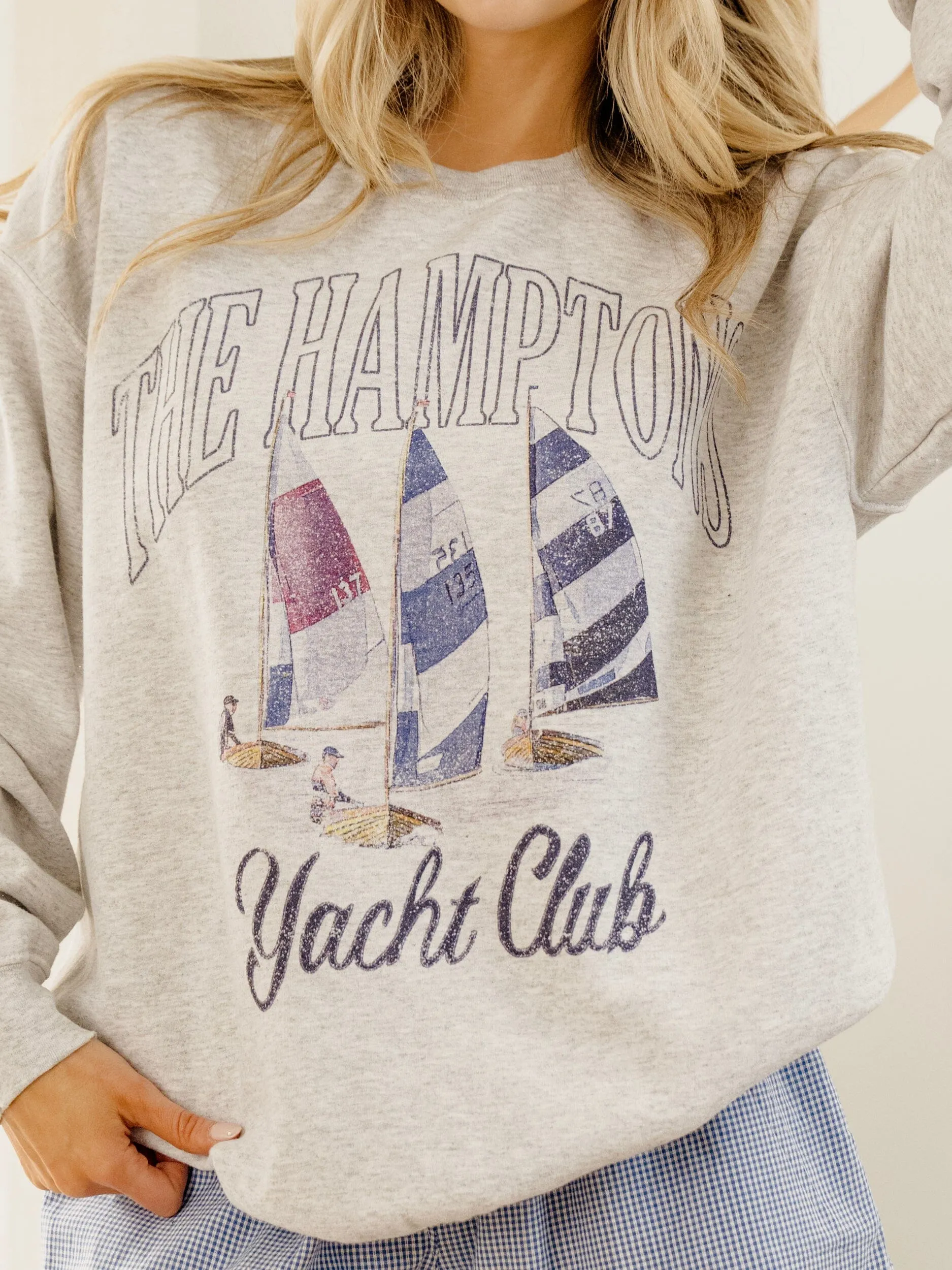 The Hamptons Yacht Club Ash Gray Thrifted Sweatshirt