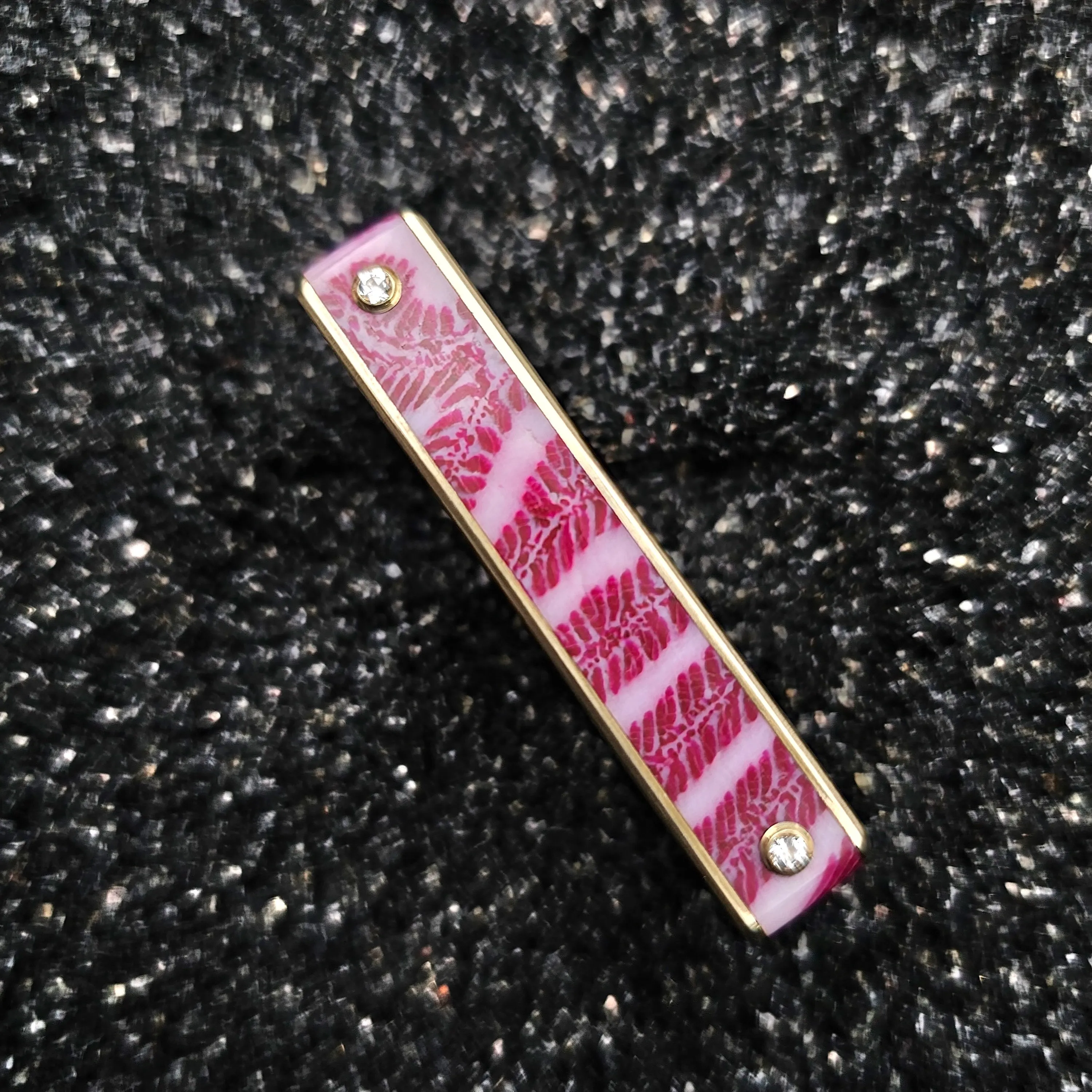 The Throne (Light Red Fossilized Coral & Brass Two Finger Ring)